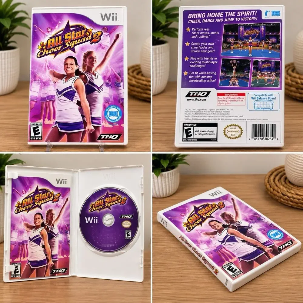 All Star Cheer Squad 2 Nintendo Wii 2009 THQ Cheerleading Fitness Game